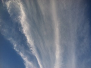 Clouds showing three timelines